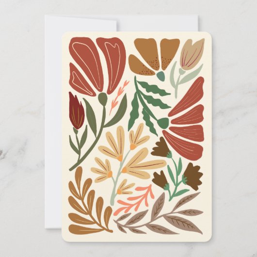 Invitation Boho Terracotta Fall Floral Mariage (Dos)