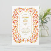 Invitation Boho Terracotta Fall quitte le Mariage rustique (Debout devant)