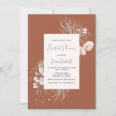 Invitation Boho Terracotta Fête des mariées botanique (Devant)