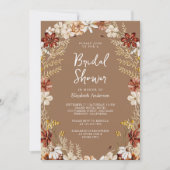 Invitation Boho Terracotta Fleur sauvage Fête des mariées bei (Devant)