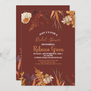 Invitation Boho Terracotta Fleur sauvage Fête des mariées d'a