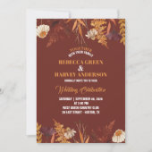 Invitation Boho Terracotta Fleur sauvage Mariage de automne d (Devant)