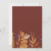 Invitation Boho Terracotta Fleur sauvage Mariage de automne d (Dos)