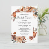 Invitation Boho Terracotta fleurs automne nuptiale douche (Debout devant)