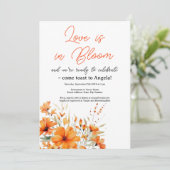 Invitation Boho Terracotta Floral Bridal Douche (Debout devant)
