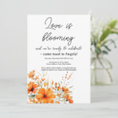Invitation Boho Terracotta Floral Bridal Douche (Debout devant)