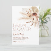 Invitation Boho Terracotta Floral Bridal Douche (Debout devant)