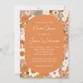 Invitation Boho Terracotta Floral Fête des mariées tendance (Devant)