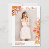 Invitation Boho Terracotta Floral Graduation Script Photo (Dos)