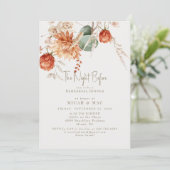 Invitation Boho Terracotta Floral La Nuit Avant (Debout devant)