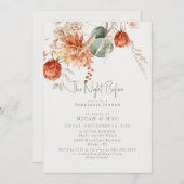 Invitation Boho Terracotta Floral La Nuit Avant (Devant / Derrière)