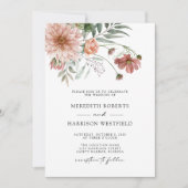 Invitation Boho Terracotta Floral Mariage de automne (Devant)