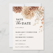 Invitation Boho Terracotta Floral Mariage Enregistrer la date (Devant)