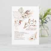 Invitation Boho Terracotta Floral Pampas Baby shower en herbe (Debout devant)