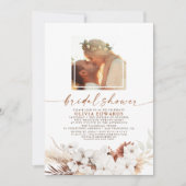 Invitation Boho Terracotta Floral Pampas Fête des mariées en  (Devant)