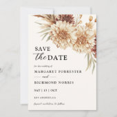 Invitation Boho Terracotta Floral Wedding Enregistrer la date (Devant)