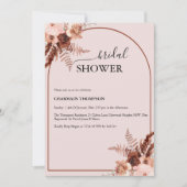 Invitation Boho Terracotta Grass Blush Pink Fête des mariées (Devant)