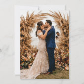 Invitation Boho Terracotta Grass Blush Pink Fête des mariées (Dos)