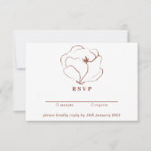 Invitation Boho Terracotta Indie Russe Flower simple (Devant)