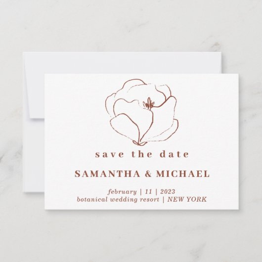 Invitation Boho Terracotta Indie Rustic Enregistrer la date (Devant)