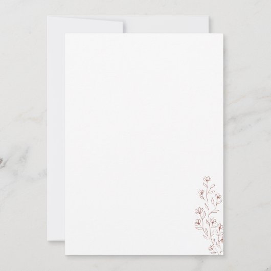 Invitation Boho Terracotta Indie Rustique Botanique minuscule (Dos)