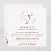 Invitation Boho Terracotta Indie Rustique Simple merci (Devant / Derrière)