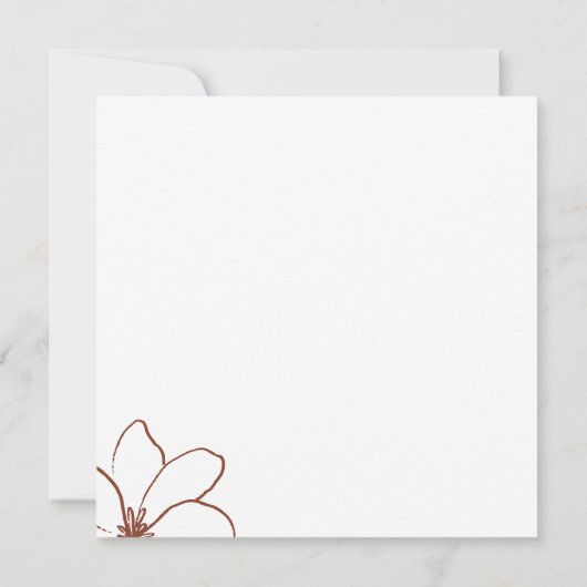 Invitation Boho Terracotta Indie Rustique Simple merci (Dos)