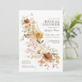 Invitation Boho Terracotta Jardin Jaune Fête des mariées Flor (Debout devant)