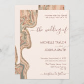 Invitation Boho Terracotta Marbre Pierre Terrain Agate (Devant / Derrière)