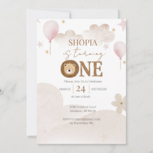 Invitation Boho Terracotta minimaliste 1er anniversaire Invit