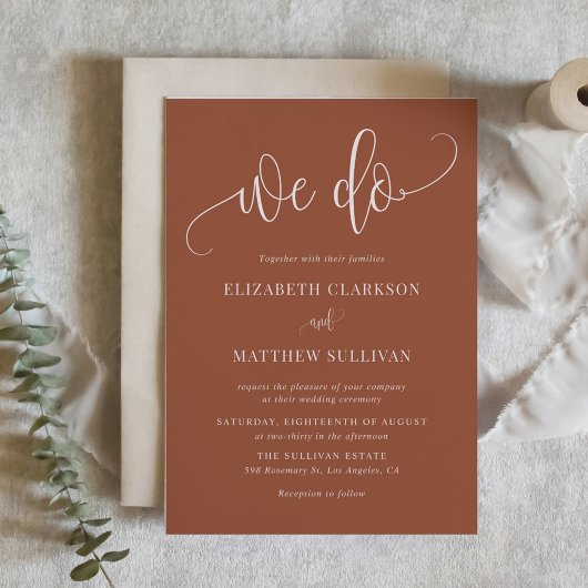 Invitation Boho Terracotta Nous Faisons Moderne Mariage de ca