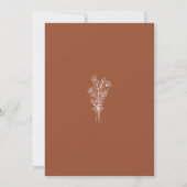 Invitation Boho Terracotta Orange Brûlé Mariage Rustique (Dos)