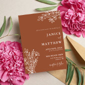 Invitation Boho Terracotta Orange Brûlé Mariage Rustique