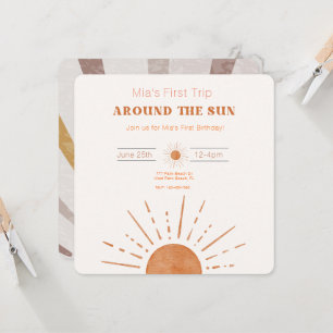 Invitation Boho Terracotta Orange Premier Tour Autour Du Sole