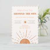 Invitation Boho Terracotta Orange Premier Voyage Autour Du So (Debout devant)