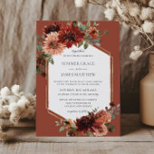 Invitation Boho Terracotta Orange Rust Mariage géométrique
