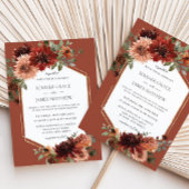 Invitation Boho Terracotta Orange Rust Mariage géométrique
