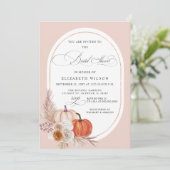 Invitation Boho Terracotta Pampas Citrouilles Automne Fête de (Debout devant)