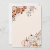 Invitation Boho Terracotta Pampas Citrouilles Automne Fête de (Dos)