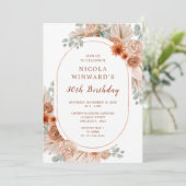 Invitation Boho Terracotta Pampas Fête d'Anniversaire (Debout devant)