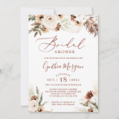 Invitation Boho Terracotta Pampas Grass Fête des mariées Flor (Devant)