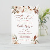 Invitation Boho Terracotta Pampas Grass Fête des mariées Flor (Debout devant)