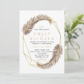 Invitation Boho Terracotta, Pampas Grass Mariage (Debout devant)