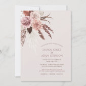Invitation Boho Terracotta Pampas Grass Mariage Floral (Devant)