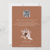 Invitation Boho Terracotta Pampas Grass QR Code RSVP Mariage (Dos)