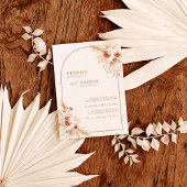 Invitation Boho Terracotta Pampas Mariage