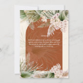 Invitation BOHO Terracotta Peach Pampas Mariage (Dos)