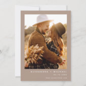 Invitation Boho Terracotta Photo Pampas Grass Mariage (Dos)