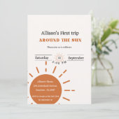 Invitation Boho terracotta premier voyage autour du soleil (Debout devant)