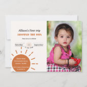 Invitation Boho terracotta premier voyage autour du soleil (Devant)